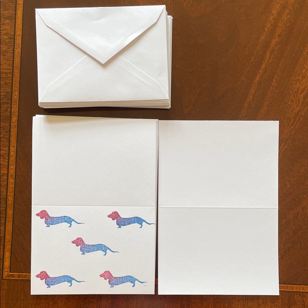 Dachshund Pattern Note Cards with Envelopes